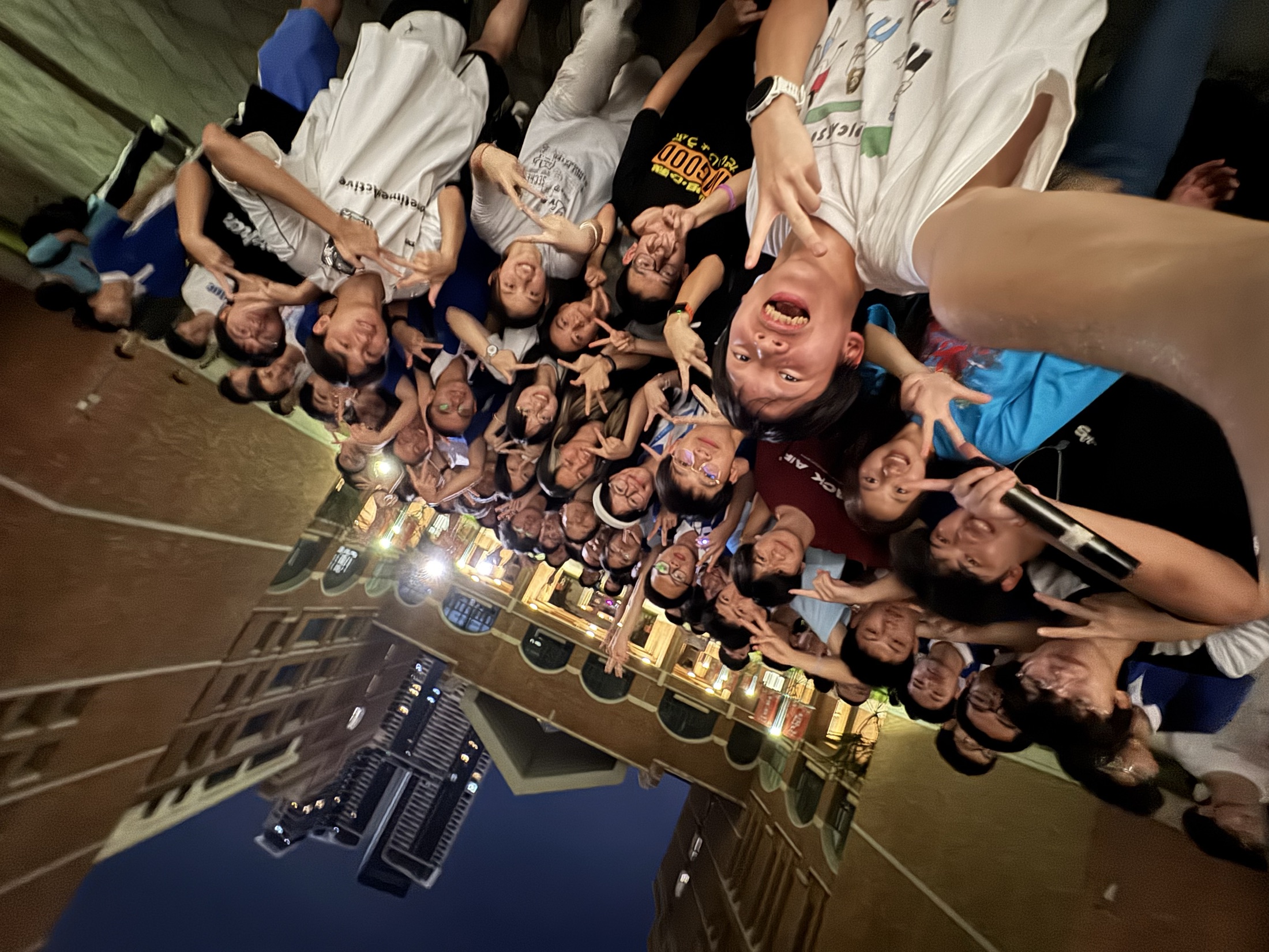 Hip-Hop community group photo at night